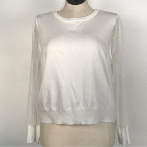 Alison Andrews plus lace Long Sleeve blouse pullover size 1X color white
